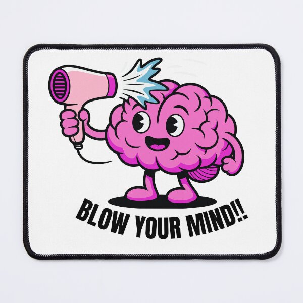 Item preview, Funny Brain Blow Dryer Cartoon Blow Your Mind Design designed and sold by styleonestaa.