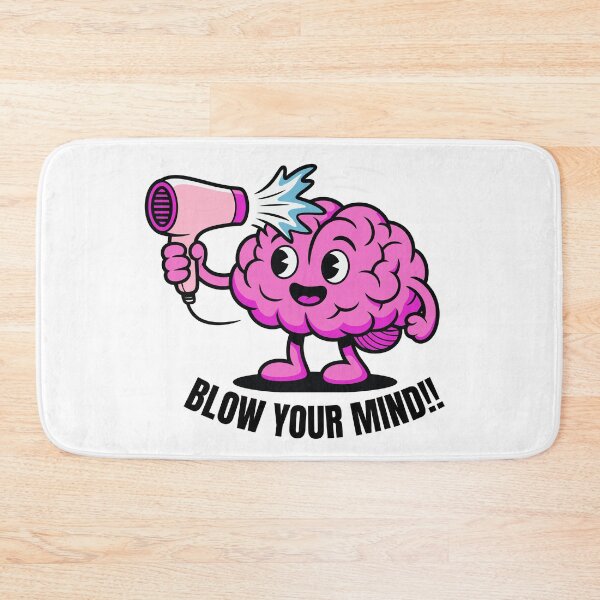 Item preview, Funny Brain Blow Dryer Cartoon Blow Your Mind Design designed and sold by styleonestaa.