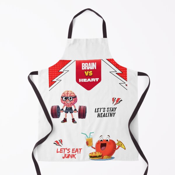 Item preview, "Brain vs Heart – Eat Healthy vs Eat Junk" designed and sold by Red White Blue Studio.