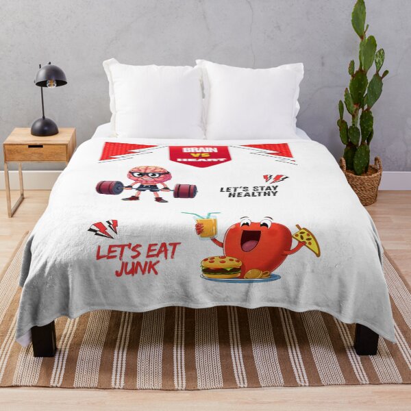 Item preview, "Brain vs Heart – Eat Healthy vs Eat Junk" designed and sold by Red White Blue Studio.