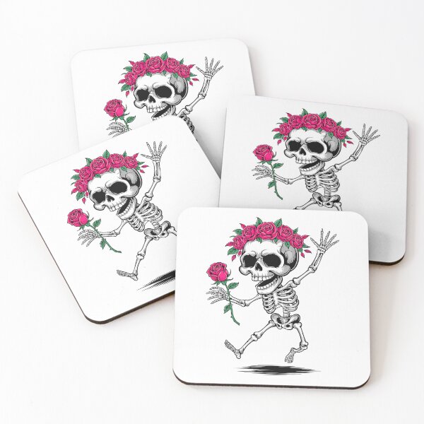Item preview, Dancing Skeleton with Roses Floral Skull Halloween Design designed and sold by styleonestaa.