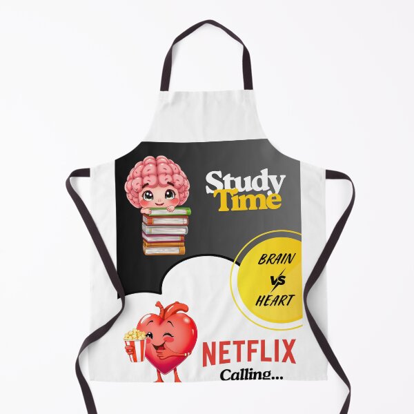 Item preview, "Brain vs Heart – Study Time vs Netflix Calling" designed and sold by Red White Blue Studio.