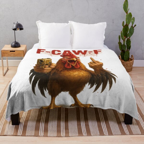 Item preview, F-CAW-F Rooster — Golden Pistol, Red Paint Splatter, Edgy Meme Tee designed and sold by TrendTribeTP.