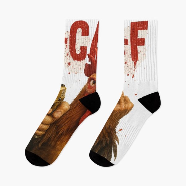 Item preview, F-CAW-F Rooster — Golden Pistol, Red Paint Splatter, Edgy Meme Tee designed and sold by TrendTribeTP.