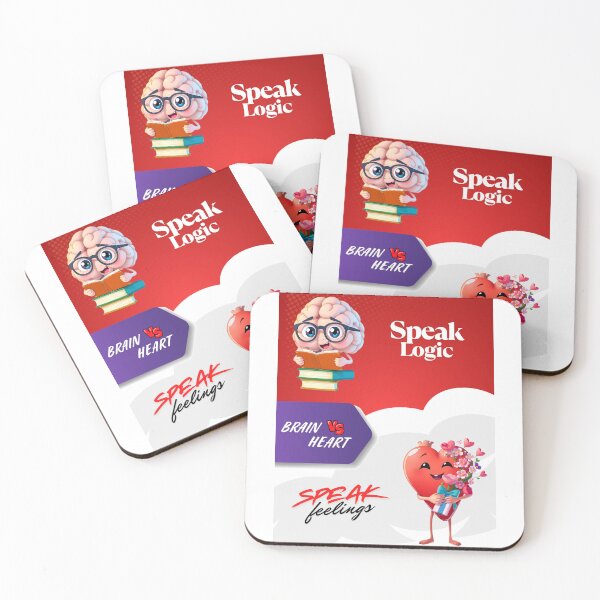 Item preview, "Brain vs Heart – Speak Logic vs Speak Feelings" designed and sold by Red White Blue Studio.