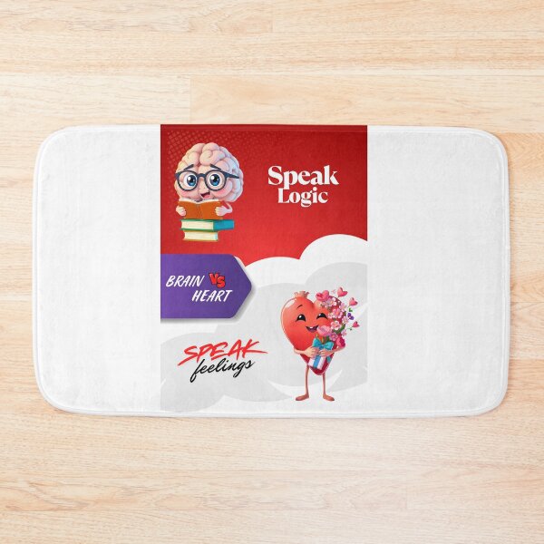 Item preview, "Brain vs Heart – Speak Logic vs Speak Feelings" designed and sold by Red White Blue Studio.