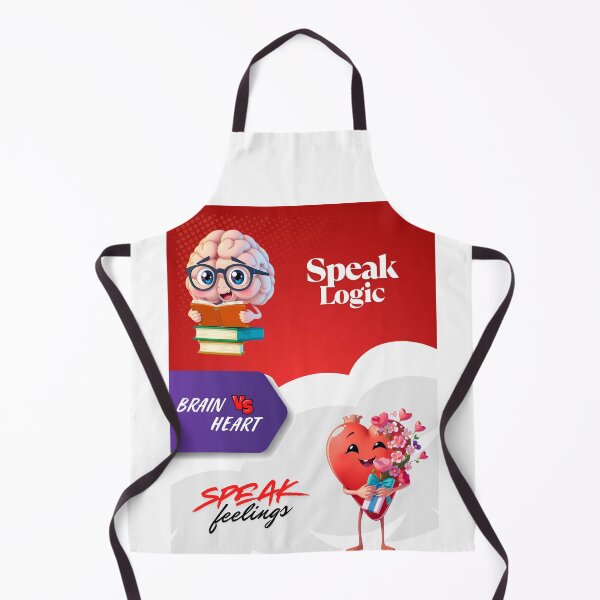 Item preview, "Brain vs Heart – Speak Logic vs Speak Feelings" designed and sold by Red White Blue Studio.