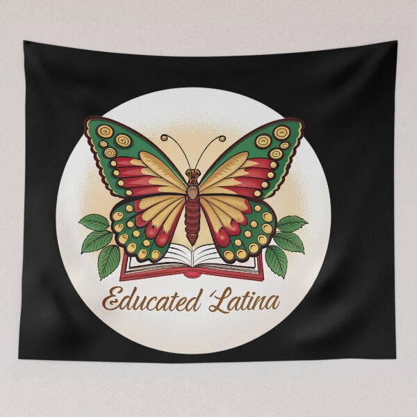 Item preview, Educated Latina Butterfly  – Latin Colors with Open Book Design designed and sold by VividOrganica.