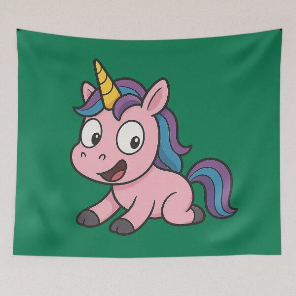 Item preview, Cartoon unicorn crouching designed and sold by AJTees99.