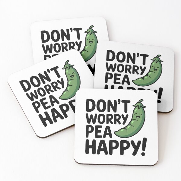 Item preview, Don't Worry Pea Happy! Cute Pea Pod Pun designed and sold by PMCreative.