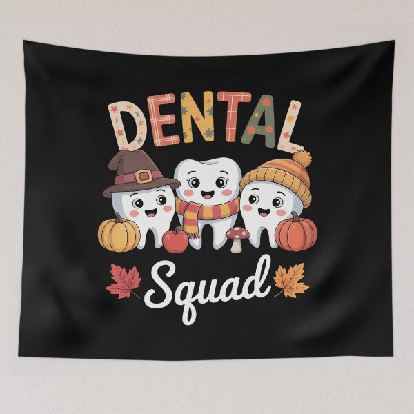 Artikelvorschau, Dental Squad Kürbis Herbst Zahnarzt Thanksgiving entworfen und verkauft von WalshDrawnLaugh.