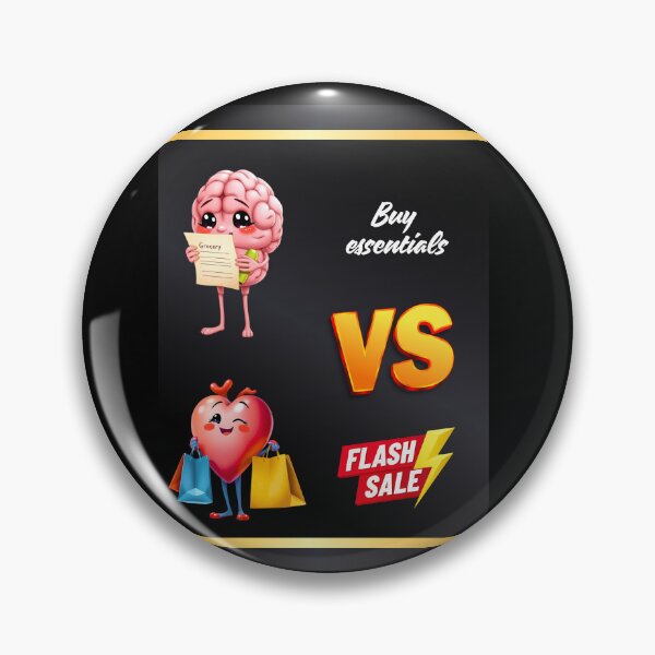 Item preview, Brain vs Heart – Buy Essentials vs Flash Sale designed and sold by Red White Blue Studio.