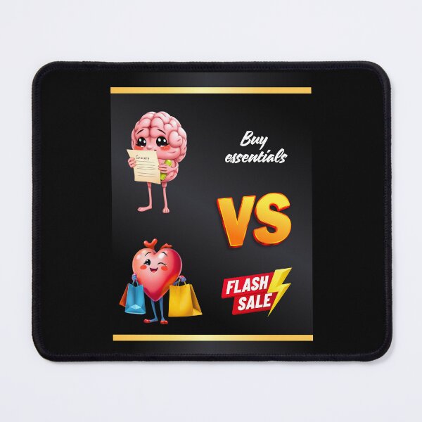 Item preview, Brain vs Heart – Buy Essentials vs Flash Sale designed and sold by Red White Blue Studio.