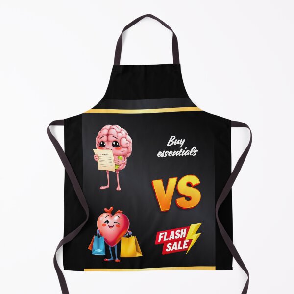 Item preview, Brain vs Heart – Buy Essentials vs Flash Sale designed and sold by Red White Blue Studio.