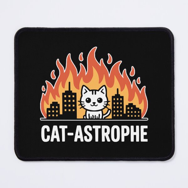 Item preview, Cat-Astrophe! Funny Cat Catastrophe Pun designed and sold by PMCreative.