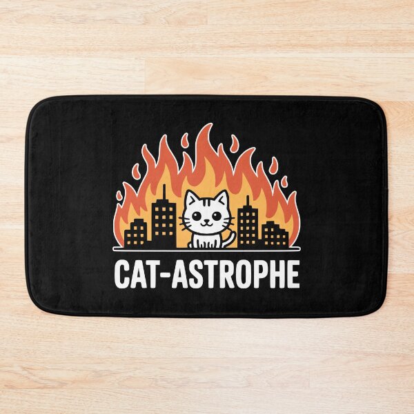 Item preview, Cat-Astrophe! Funny Cat Catastrophe Pun designed and sold by PMCreative.
