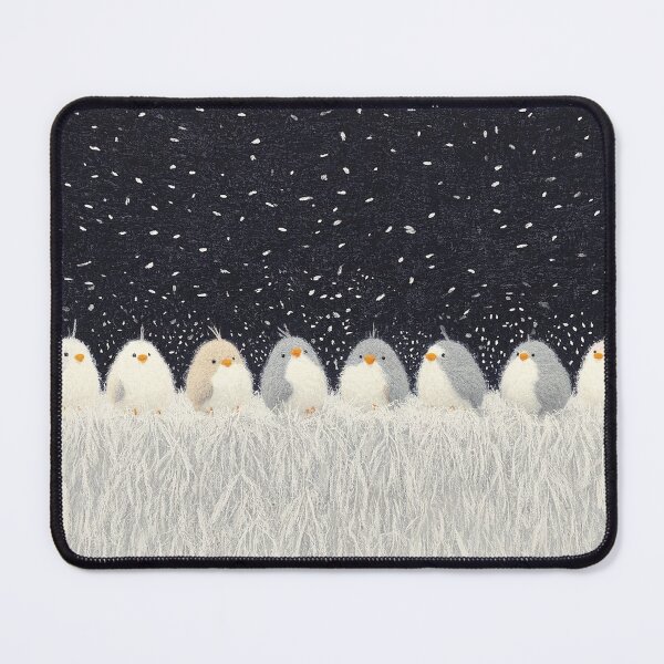 Item preview, Cozy Winter Bird Lineup on Snowy Perch designed and sold by zzz888.