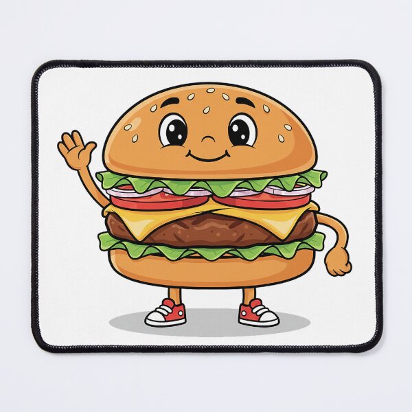 Item preview, A happy hamburger mascot designed and sold by KinnearDesign.