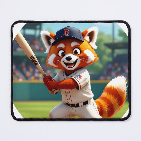 Item preview, red panda baseball player colorful cartoon character designed and sold by SmashingDeals.