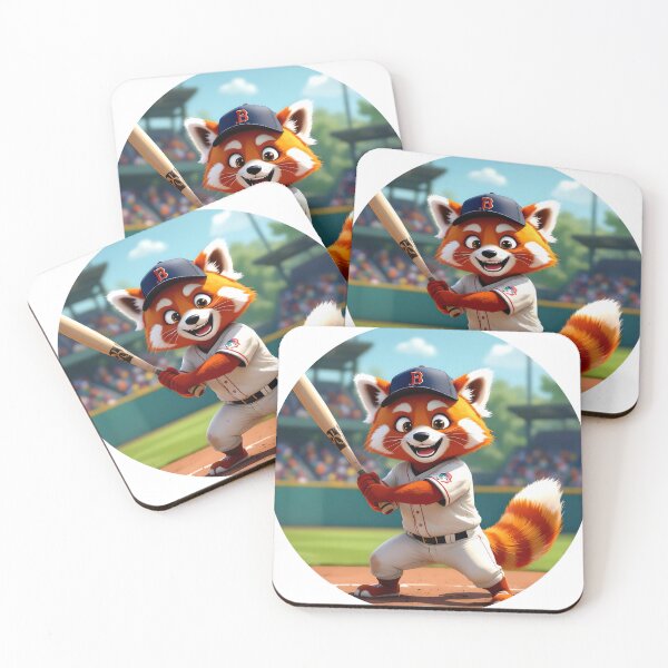 Item preview, red panda baseball player colorful cartoon character designed and sold by SmashingDeals.