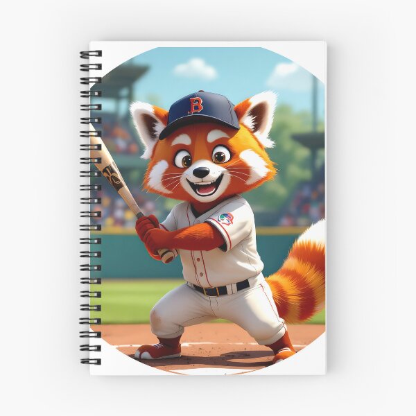 Item preview, red panda baseball player colorful cartoon character designed and sold by SmashingDeals.