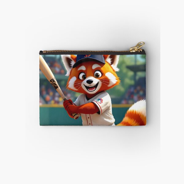 Item preview, red panda baseball player colorful cartoon character designed and sold by SmashingDeals.