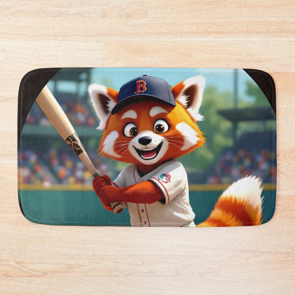 Item preview, red panda baseball player colorful cartoon character designed and sold by SmashingDeals.