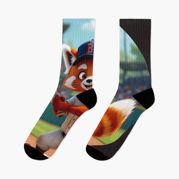 Item preview, red panda baseball player colorful cartoon character designed and sold by SmashingDeals.
