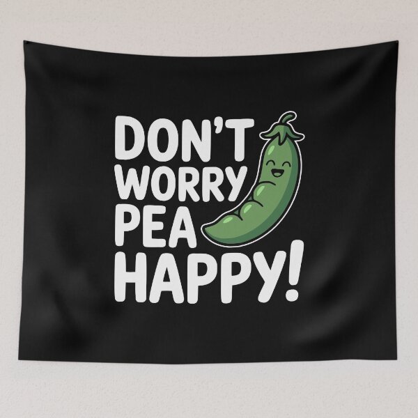 Item preview, Don't Worry Pea Happy! Funny Vegetable Pun designed and sold by PMCreative.