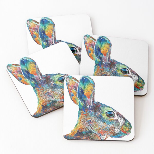 Item preview, Colorful Bunny Rabbit Profile Art designed and sold by Sharon Cummings Art.