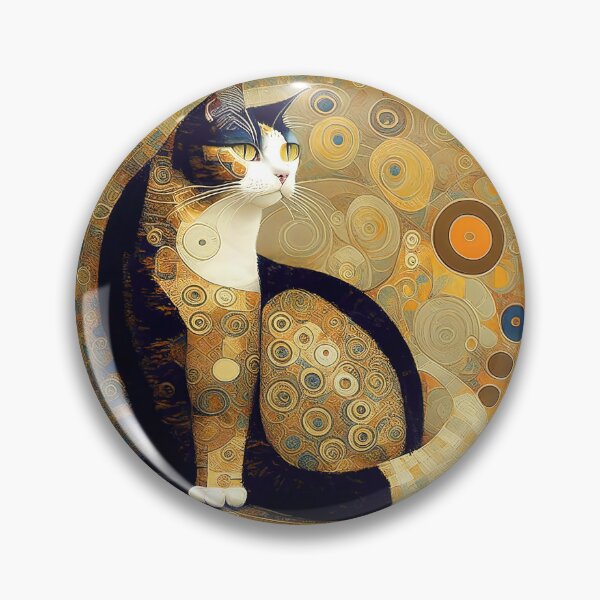 Item preview, Vintage Art Nouveau Style Painting Of A Cat Inspired By Gustav Klimt designed and sold by LanaGustavsson.
