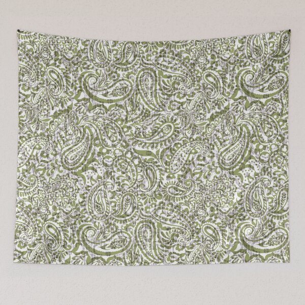 Item preview, Tear Drop Paisley-Burnish Moss Green Two Tonal designed and sold by Fabricatemyart.