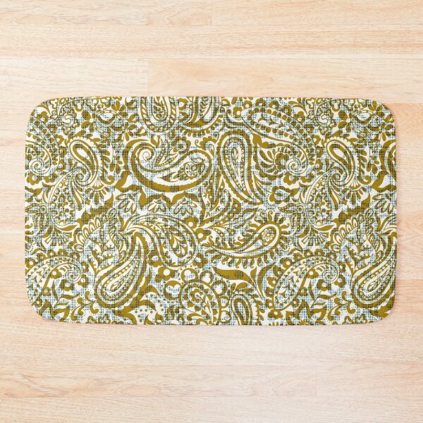 Item preview, Tear Drop Paisley-Burnish Mustard Yellow Two Tonal designed and sold by Fabricatemyart.