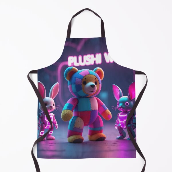 Item preview, ? Plushi World – Patchwork Bear and Futuristic Robot Bunnies designed and sold by PLUSHIWORLDtm.