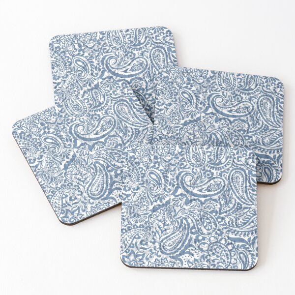 Item preview, Tear Drop Paisley-Pale Dirty Blue Two Tonal designed and sold by Fabricatemyart.