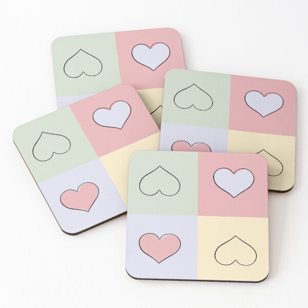 Item preview, Pastel Hearts Pop Grid designed and sold by 0606PM.