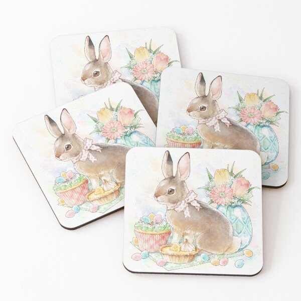 Item preview, Sweet little easter bunny with treats and flowers designed and sold by DesignsBySloan.