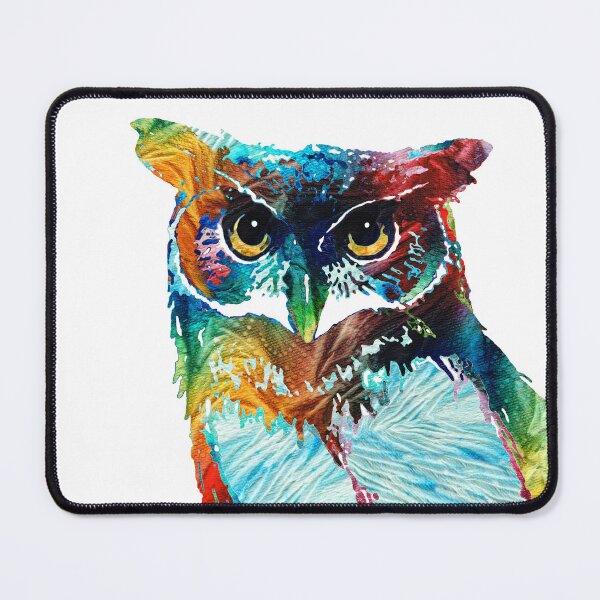 Item preview, Colorful Owl Art On White designed and sold by Sharon Cummings Art.
