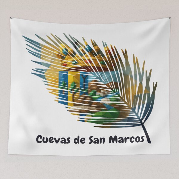 Item preview, Abstract Flag of Cuevas de San Marcos – Feather Shape Design designed and sold by ArteJorge48.