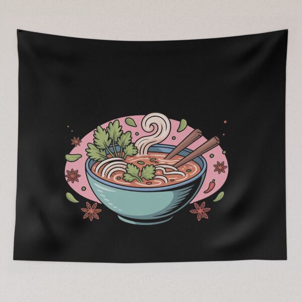 Item preview, Cute Delicious Vietnamese food pho soup  designed and sold by DamioPolArt.