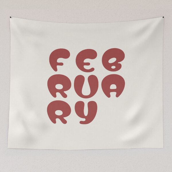 Item preview, Playful February Bubble Typography Design designed and sold by trepiu.