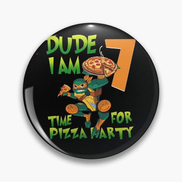 Item preview, Mademark x Teenage Mutant Ninja Turtles - Dude I Am 7 Years Old Mikey Pizza Birthday Party designed and sold by AylaBecker1.