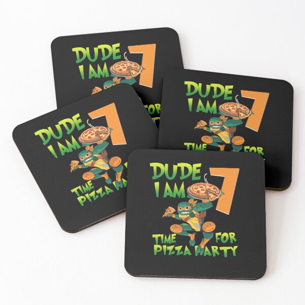 Item preview, Mademark x Teenage Mutant Ninja Turtles - Dude I Am 7 Years Old Mikey Pizza Birthday Party designed and sold by AylaBecker1.