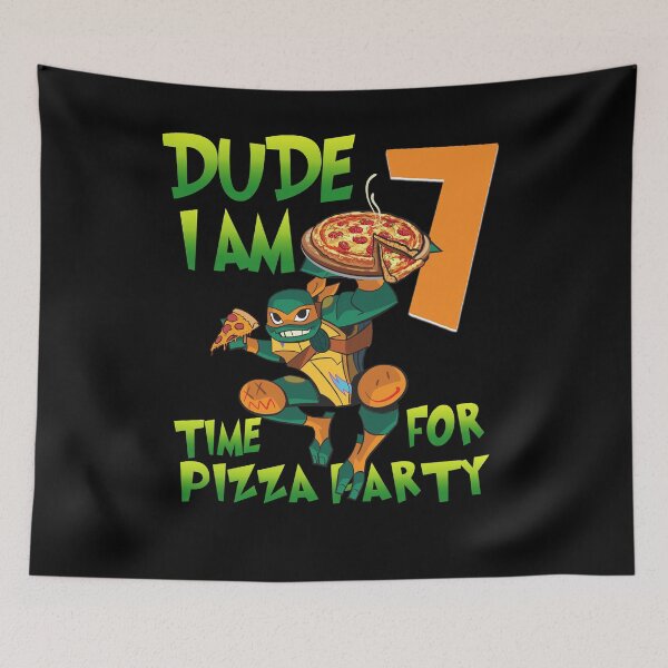 Item preview, Mademark x Teenage Mutant Ninja Turtles - Dude I Am 7 Years Old Mikey Pizza Birthday Party designed and sold by AylaBecker1.