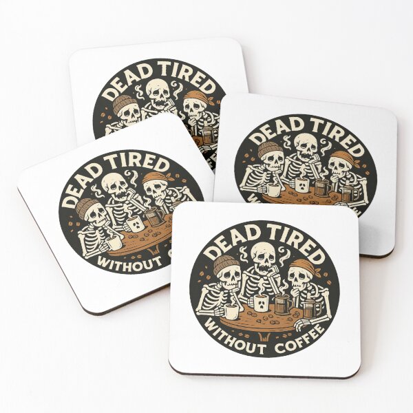 Item preview, Dead Tired Without Coffee – Vintage Skeleton Coffee Club designed and sold by VibeOasis.