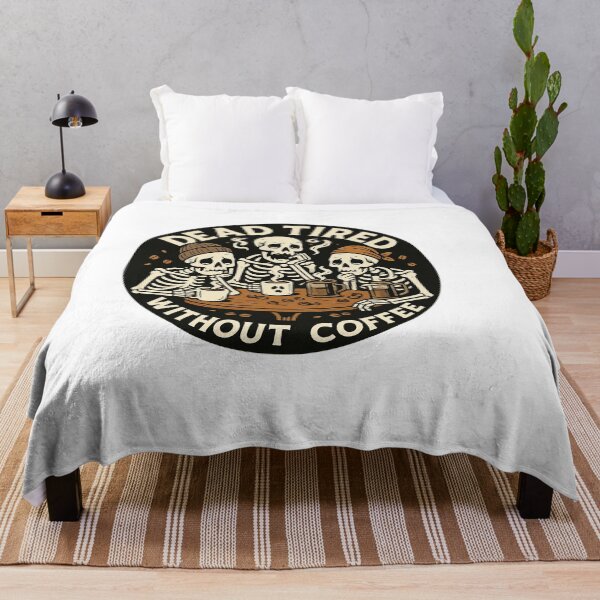 Item preview, Dead Tired Without Coffee – Vintage Skeleton Coffee Club designed and sold by VibeOasis.