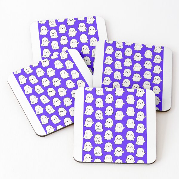 Item preview, Purple Texture CUTE and Adorable GHOST waving Happy Kawaii Halloween designed and sold by DibujandoPorfa.