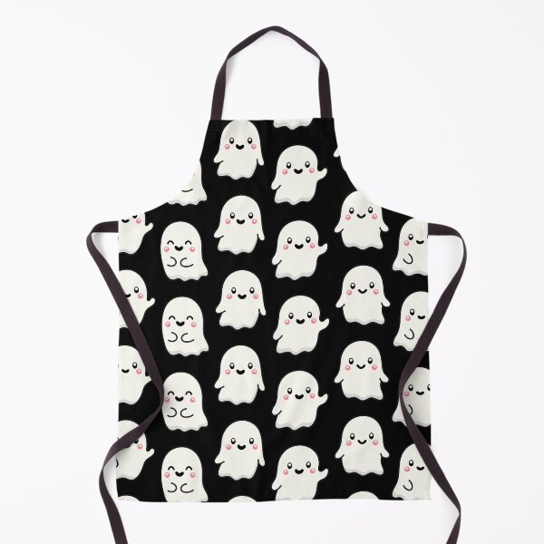 Item preview, Black Texture CUTE and Adorable GHOST waving happy Kawaii Halloween designed and sold by DibujandoPorfa.