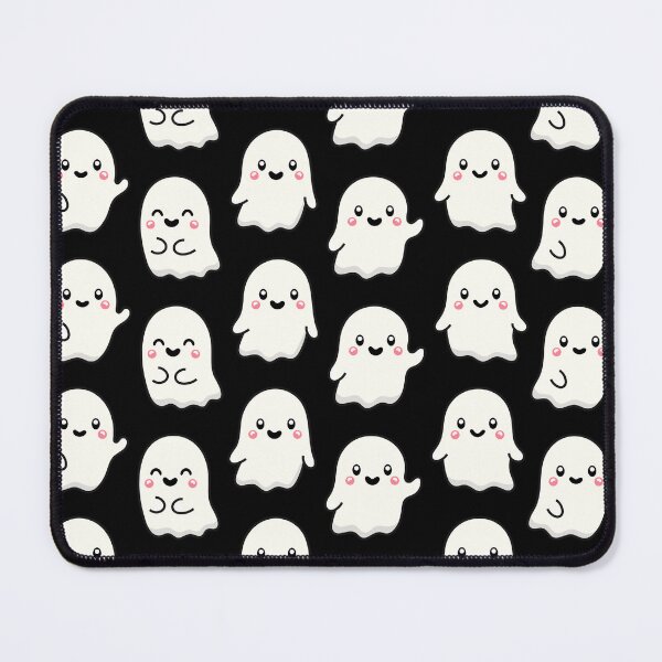 Item preview, Black Texture CUTE and Adorable GHOST waving happy Kawaii Halloween designed and sold by DibujandoPorfa.