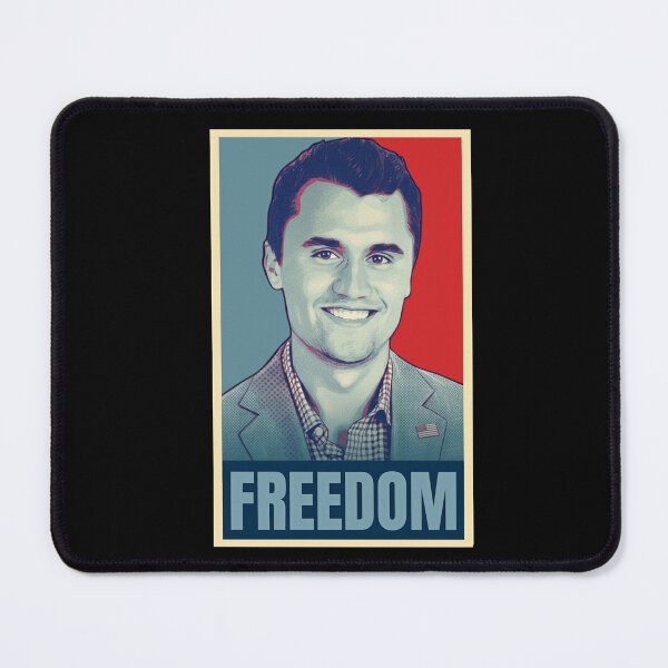Item preview, FREEDOM: CHARLIE KIRK in Red and Blue - ON BLACK designed and sold by Holy Coast Threads (Formerly ChristianFlower).